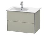 Duravit XSquare Waschtisch-Unterschrank XS417606060 81x56x47,8cm, 2 Schubkästen, Becken links, Taupe seidenmatt