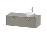 Duravit White Tulip Waschtisch-Unterschrank WT4982R9292 130 x 55 cm, Steingrau Seidenmatt, wandhängend, 1 Auszug mit Griff, Becken rechts