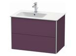 Duravit XSquare Waschtisch-Unterschrank XS417609494 81x56x47,8cm, 2 Schubkästen, Becken links, Aubergine seidenmatt