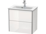 Duravit XSquare Waschtisch-Unterschrank XS416508585 61x56x38,8cm, 2 Schubkästen, weiß hochglanz
