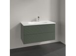 Villeroy und Boch Antao Waschtisch-Unterschrank K05100HL 98,8x50,4x49,6cm, mit Frontstruktur, leaf green matt lacquer