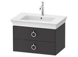 Duravit White Tulip Waschtisch-Unterschrank WT435105858 68,4 x 45,8 cm, Graphit Seidenmatt, wandhängend, 2 Schubkästen mit Griff