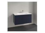 Villeroy und Boch Antao Waschtisch-Unterschrank L05100HG 98,8x50,4x49,6cm, mit Frontstruktur, midnight blue matt lacquer, mit Beleuchtung