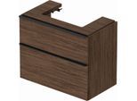 Duravit D-Neo Waschtisch-Unterschrank DE437302121 78,4 x 44,2 cm, Nussbaum Dunkel, wandhängend, 1 Schubkasten, 1 Auszug