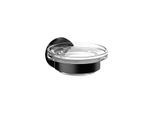 Emco Round Seifenhalter 433013300 schwarz, Schale Kristallglas klar, in Halter