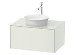Duravit White Tulip Waschtisch-Unterschrank WT497503636 80 x 55 cm, Weiß Seidenmatt, wandhängend, 1 Auszug, 1 Konsolenplatte