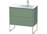 Duravit XSquare Waschtisch-Unterschrank XS445209292 81x59,2x47,8cm, 2 Auszüge, Becken rechts, Steingrau seidenmatt