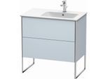 Duravit XSquare Waschtisch-Unterschrank XS445209797 81x59,2x47,8cm, 2 Auszüge, Becken rechts, Lichtblau seidenmatt