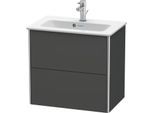 Duravit XSquare Waschtisch-Unterschrank XS416504949 61x56x38,8cm, 2 Schubkästen, Graphit matt