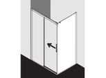 Kermi Nica Gleittür 2-tlg., mit Festfeld NID2L11320VPK 113x200cm, silber hochglanz, ESG klar Clean, links, auf Duschplatz