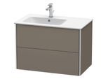 Duravit XSquare Waschtisch-Unterschrank XS417609090 81x56x47,8cm, 2 Schubkästen, Becken links, Flannel Grey seidenmatt