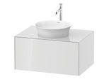 Duravit White Tulip Waschtisch-Unterschrank WT497508585 80 x 55 cm, Weiß Hochglanz, wandhängend, 1 Auszug, 1 Konsolenplatte