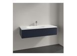 Villeroy und Boch Antao Waschtisch-Unterschrank L03100HG 118,8x25,6x49,3cm, mit Frontstruktur, midnight blue matt lacquer, mit Beleuchtung