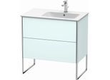 Duravit XSquare Waschtisch-Unterschrank XS445200909 81x59,2x47,8cm, 2 Auszüge, Becken rechts, Lichtblau matt