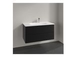 Villeroy und Boch Antao Waschtisch-Unterschrank L05100PD 98,8x50,4x49,6cm, mit Frontstruktur, black matt lacquer, mit Beleuchtung