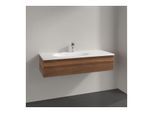 Villeroy und Boch Antao Waschtisch-Unterschrank L03100HM 118,8x25,6x49,3cm, mit Frontstruktur, warm walnut, mit Beleuchtung