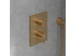 Villeroy und Boch Conum Fertigmontageset TVS12700200076 Unterputz-Thermostat mit Zweiwege-Mengenregulierung, Wandmontage, brushed gold