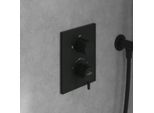 Villeroy und Boch Conum Fertigmontageset TVS127002000K5 Unterputz-Thermostat mit Zweiwege-Mengenregulierung, Wandmontage, matt black