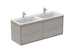 Ideal Standard Connect Air Waschtischunterschrank E0824PS, Eiche grau Dekor/weiss matt, 4 Auszüge