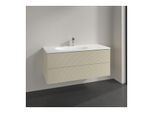 Villeroy und Boch Antao Waschtisch-Unterschrank L06100HJ 118,8x50,4x49,3cm, mit Frontstruktur, silk grey matt lacquer, Mit Beleuchtung