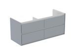 Ideal Standard Connect Air DoppelWaschtischunterschrank E0822EQ 120x51,7x44cm, 4 Auszüge, hellgrau glänzend/weiß matt