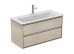 Ideal Standard Connect Air Waschtischunterschrank E0821UK, Pinie hell Dekor/braun matt, 2 Auszüge