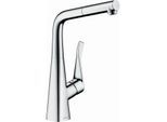 hansgrohe Metris Spültisch-Einhebelmischer 73828000 mit Ausziehauslauf, 1jet, sBox, chrom