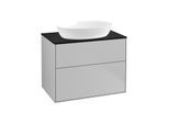 Villeroy und Boch Finion Waschtischunterschrank G99200GJ 80x60,3cm, Emotion, Abdeckplatte black matt, Light grey matt