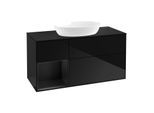 Villeroy und Boch Finion Waschtischunterschrank GA62PDPH 120cm, Abdeckplatte black matt, Emotion, Regale Black matt lacquer, Glossy Black Lacquer