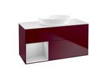 Villeroy und Boch Finion Waschtischunterschrank GA61GJHB 120cm, Abdeckplatte white matt, Emotion, Regale Light grey matt lacquer, Peony Matt