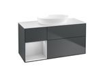 Villeroy und Boch Finion Waschtischunterschrank GA61GJHG 120cm, Abdeckplatte white matt, Emotion, Regale Light grey matt lacquer, Midnight Blue Matt Lacquer