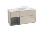 Villeroy und Boch Finion Waschtischunterschrank GA61GKHH 120cm, Abdeckplatte white matt, Emotion, Regale Anthracite matt lacquer, Sand Matt Lacquer