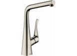 hansgrohe Metris M71 Küchenarmatur 320 14821800 Edelstahl-Optik, schwenk-/herausziehbarer Auslauf