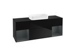 Villeroy und Boch Finion Waschtischunterschrank G332HGPH 160cm, Abdeckplatte black matt, Emotion, Regale Midnight matt lacquer, Glossy Black Lacquer