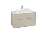 Villeroy und Boch Finion Waschtischunterschrank G35100HH 100x60,3cm, Emotion, Abdeckplatte white matt, Sand Matt Lacquer