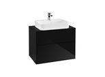 Villeroy und Boch Finion Waschtischunterschrank G34200PH 80x60,3cm, Emotion, Abdeckplatte black matt, Glossy Black Lacquer