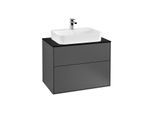 Villeroy und Boch Finion Waschtischunterschrank F34200GK 80x60,3cm, Abdeckplatte black matt, Anthracite matt