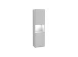 Villeroy und Boch Finion Hochschrank F460GFGJ 41,8x151,6x27cm, links, Regal Glossy white lacquer, Light grey matt