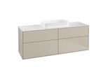Villeroy und Boch Finion Waschtischunterschrank G32100HH 160x60,3cm, Emotion, Abdeckplatte white matt, Sand Matt Lacquer