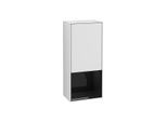 Villeroy und Boch Finion Seitenschrank F540PHMT 41,8x93,6x27cm, links, Regal unten Glossy Black, White matt lacquer