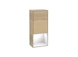 Villeroy und Boch Finion Seitenschrank F550GFPC 41,8x93,6x27cm, rechts, Regal unten Glossy White, Oak Veneer