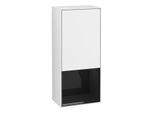 Villeroy und Boch Finion Seitenschrank G540PHGF 41,8cm, links, Emotion, Regal unten Glossy Black, Glossy white lacquer