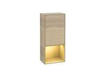 Villeroy und Boch Finion Seitenschrank F540HFPC 41,8x93,6x27cm, links, Regal unten Gold Matt, Oak Veneer