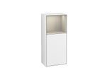 Villeroy und Boch Finion Seitenschrank F520HHGF 41,8cm, links, Ladestation, Regal Sand Matt Lacquer, Glossy white lacquer