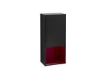 Villeroy und Boch Finion Seitenschrank F550HBPD 41,8x93,6x27cm, rechts, Regal unten Peony Matt, Black matt lacquer