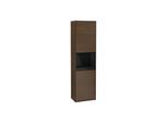 Villeroy und Boch Finion Hochschrank F470PHGN 41,8x151,6x27cm, rechts, Regal Glossy Black Lacquer, Walnut veneer