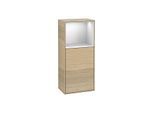 Villeroy und Boch Finion Seitenschrank F520MTPC 41,8cm, links, Ladestation, Regal White Matt Lacquer, Oak Veneer