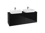 Villeroy und Boch Finion Waschtischunterschrank F43200PH 160x60,3cm, Abdeckplatte black matt, Glossy Black Lacquer