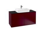 Villeroy und Boch Finion Waschtischunterschrank F38200HB 120x60,3cm, Abdeckplatte black matt, Peony Matt