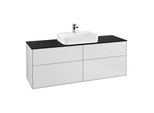 Villeroy und Boch Finion Waschtischunterschrank F44200MT 160x60,3cm, Abdeckplatte black matt, White matt lacquer